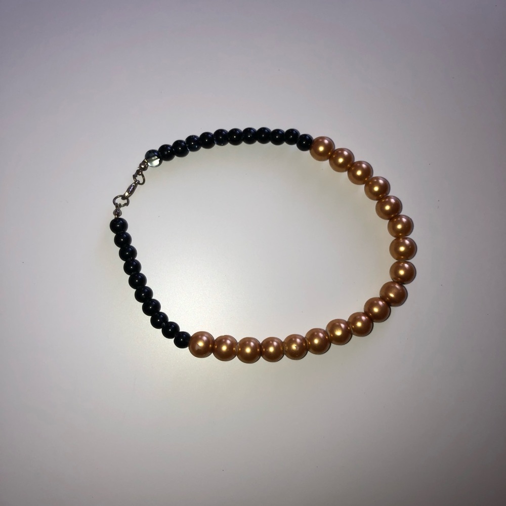 Black and brown gold necklace